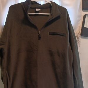 Old Navy Men's Dark Green Zip-Up Fleece Pullover